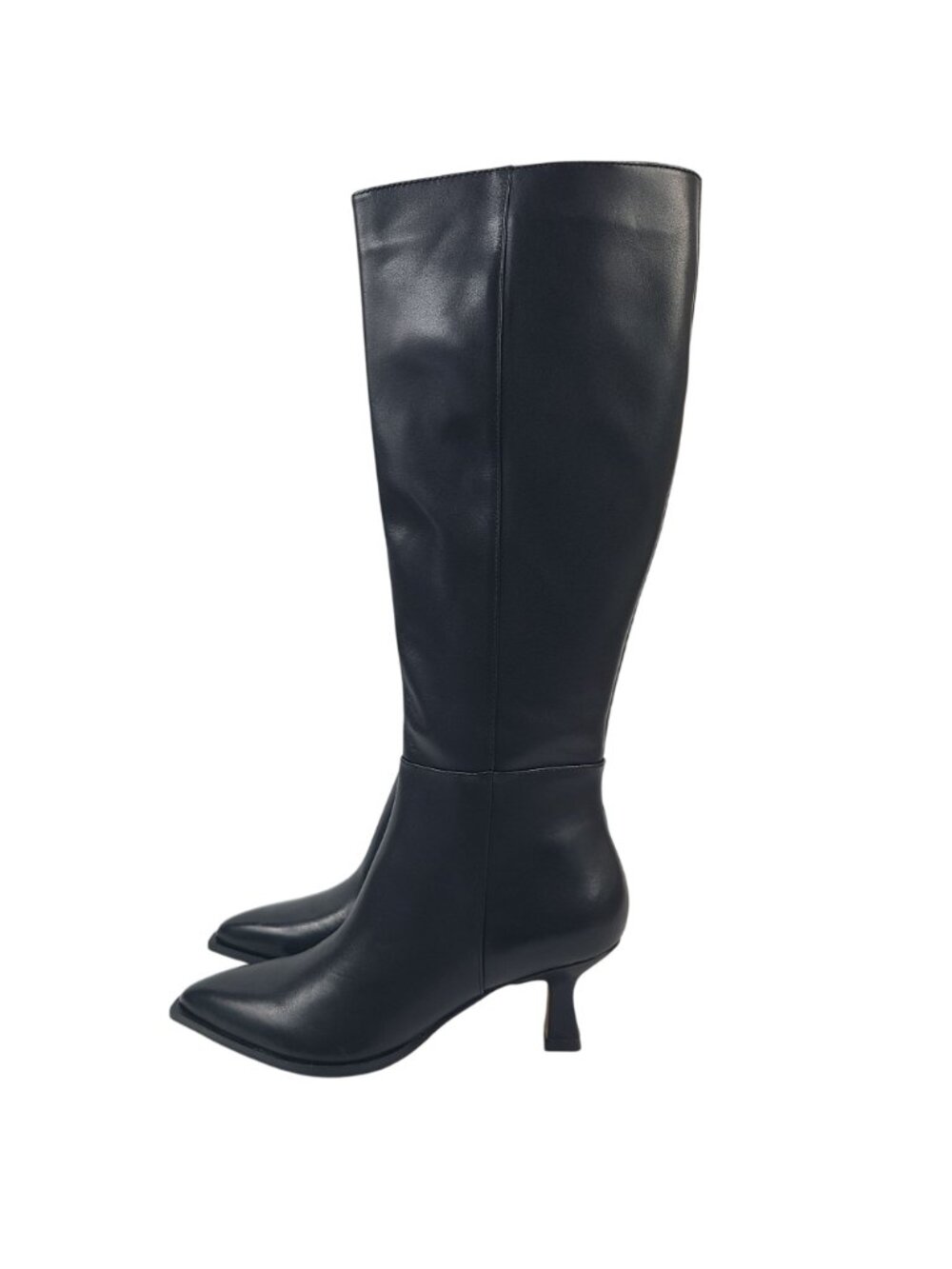 NEW Dolce Vita Auggie Black Leather Knee-High Boots Size 7.5 Kitten Heel - Picture 5 of 10